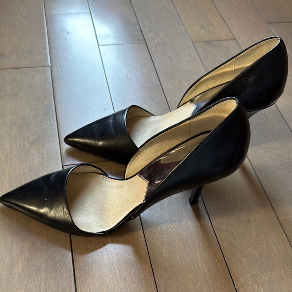 Michael Kors Black and Cream Pointed-Toe Heels